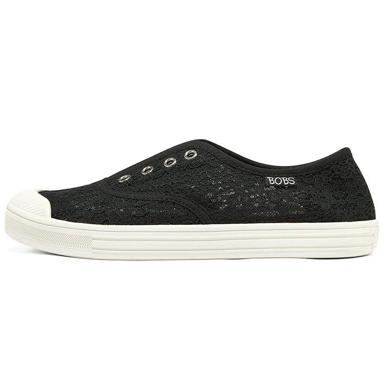 Skechers BOBS B COOL Athleisure Abrasion Resistant Low Top Canvas Shoes Women's Black 113821-BLK