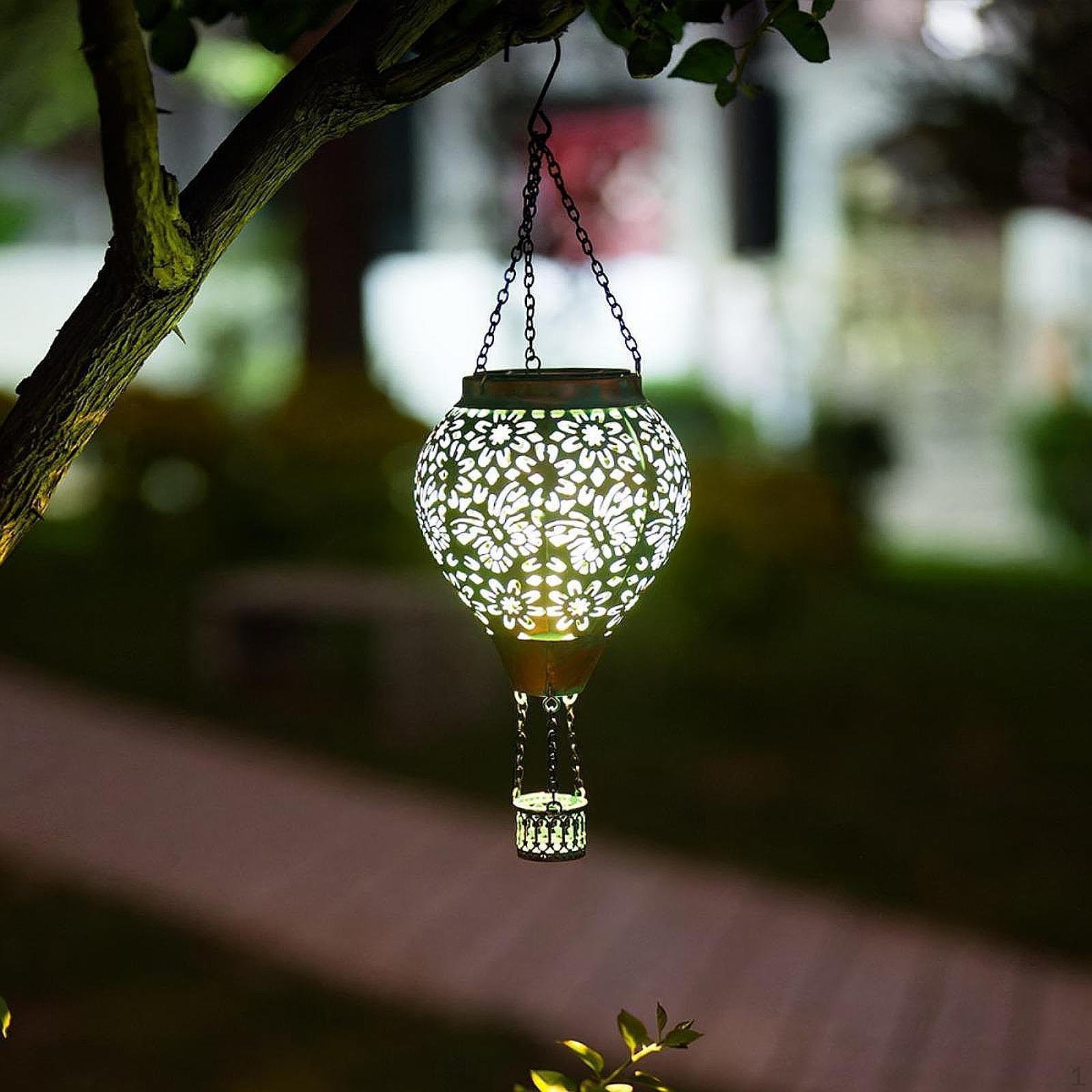 

Уличный солнечный воздушный шар подвесной фонарь полый узор ручной работы портативный декоративный для женщин