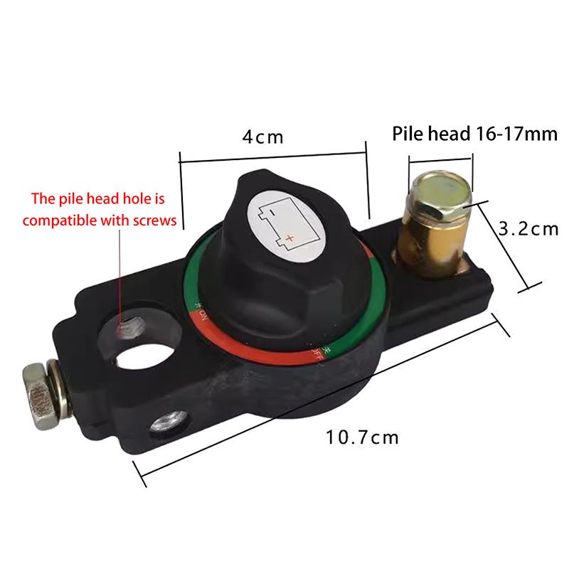 12/24V Universal Car Battery Disconnect Switch Manual Circuit Breaker Tool Free Knob Anti-Power Off Leakage Protector Auto Parts