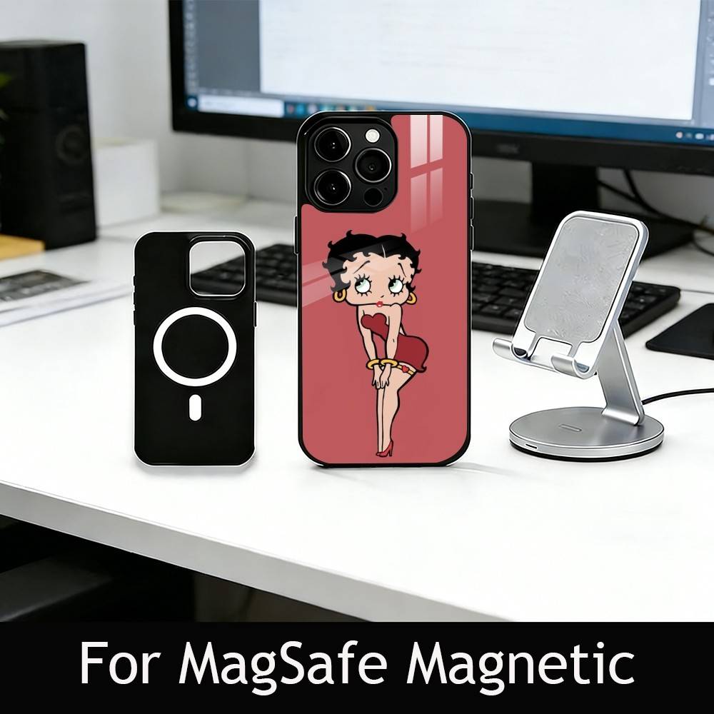

Чехол для телефона Be-Tty Boo-P для iPhone 17, 16, 15, 14, 13, 12, 11 Plus, Pro, магнитный с беспроводной зарядкой Magsafe iPhone15PROMAX
