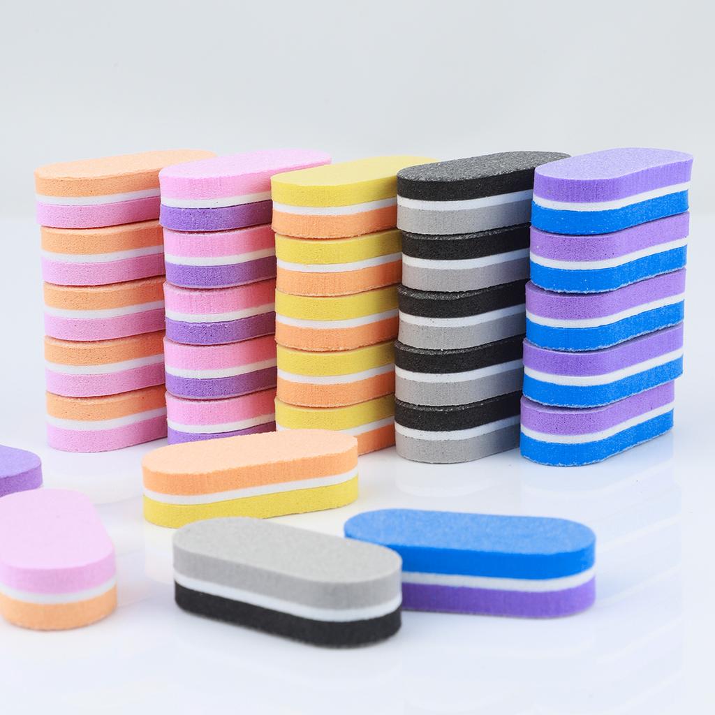 50 pcsProfessional Mini Nail Buffers Files Nail Art Polishing Shiner Sponges Butter Block Primer Manicure Pedicure Sanding Tools