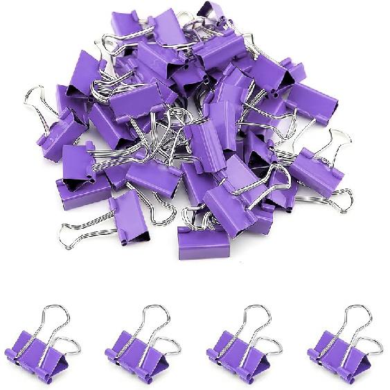 50 Pack Small White Binder Clips 3/4 Inch (19 Mm), Colored Little Paper Clamps, Tiny Mini Paper Clips for Office Home School Business 0.75"