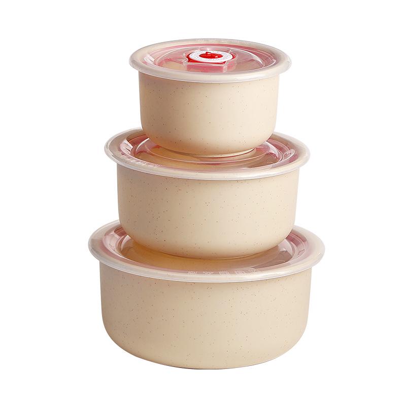 

Eco-Friendly Wheat Straw Food Storage Bowls - 3-Piece Sealed Set for Freshness