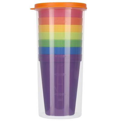 7PCS Break-Resistant Reusable PP Cups Rainbow Dishwasher Safe Plastic Tumblers