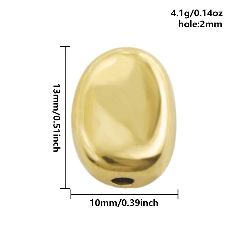 6/12pcs Big/Small Hole Star Heart Pea Real Gold Plated PVD No Fade Stainless Steel Beads For Jewelry Making Supplies Spacer Bead