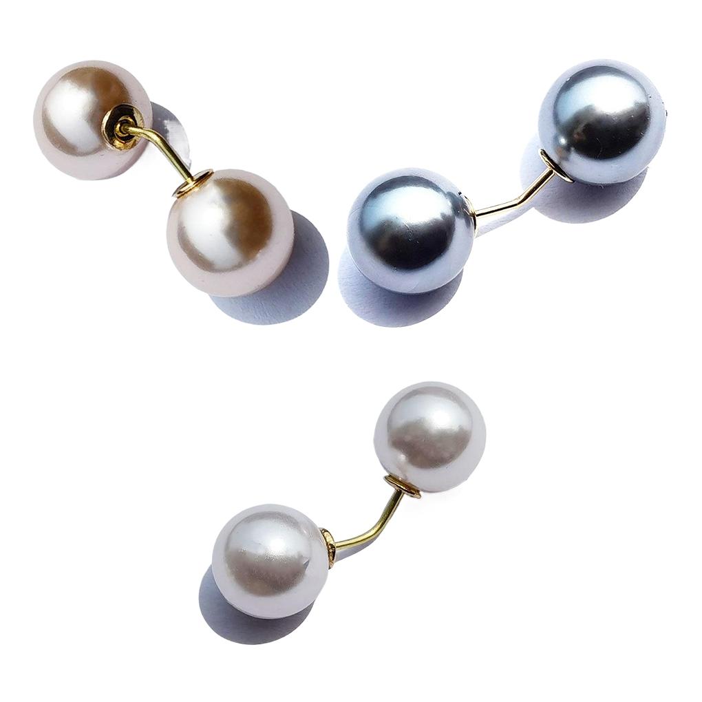 Doppelperlen-Broschennadeln für Damen Einfache und großzügige Imitationsperlen-Brosche Pullover-Cardigan-Clip