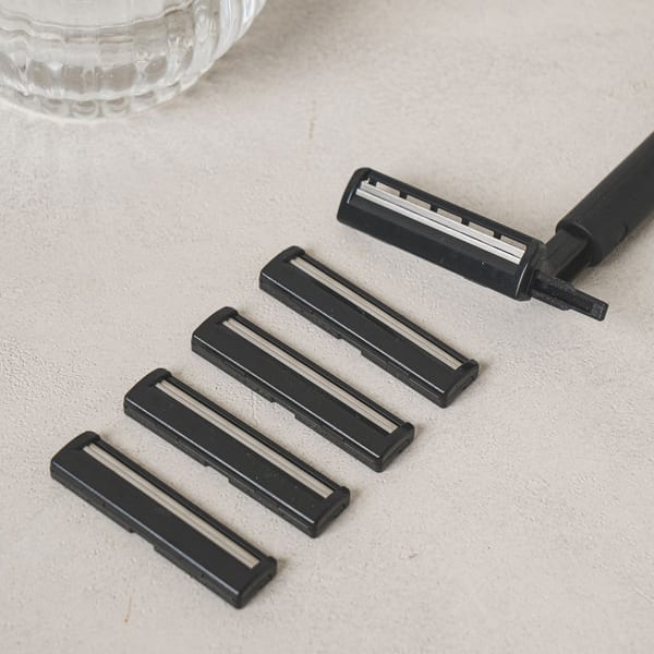 Kaijirushi Men'S Double Blade Razor & Refill 5 Pieces