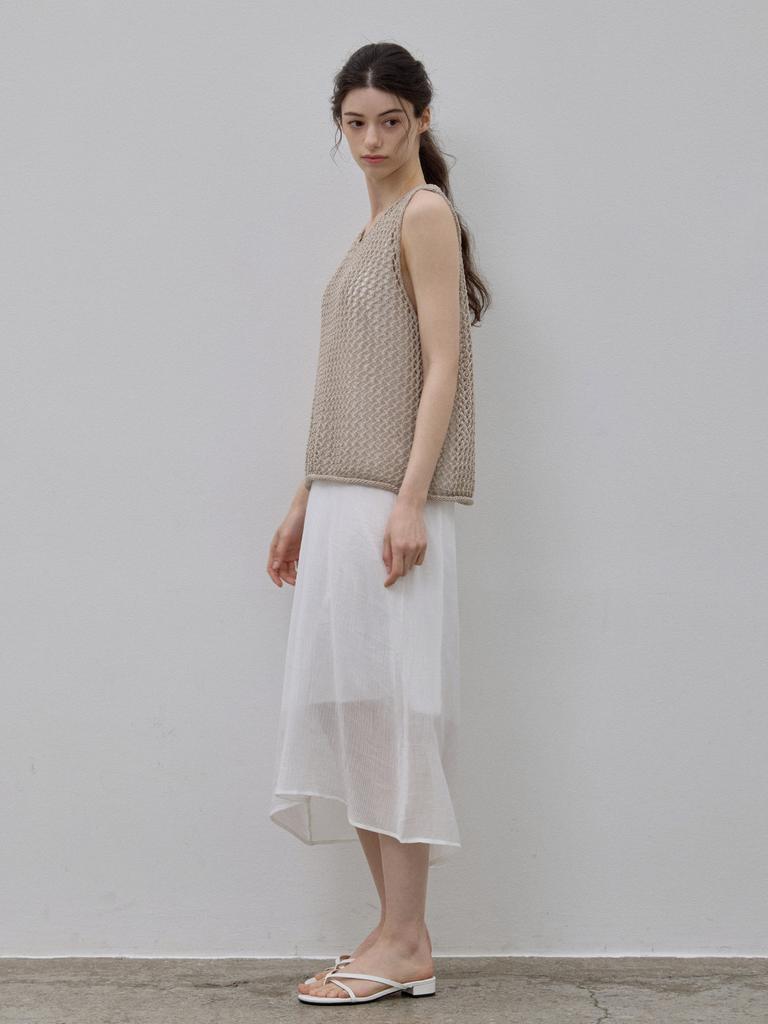 LE STUDIO Natural Nut Sleeveless Knit Brown
