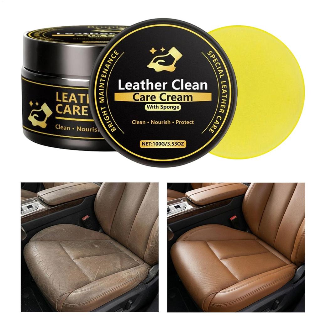 Leather Conditioner 100g Protection Cleaning Stain Remover Restoration Balm Leather Cream for Sofa Car Seat Bag Vehicle Care