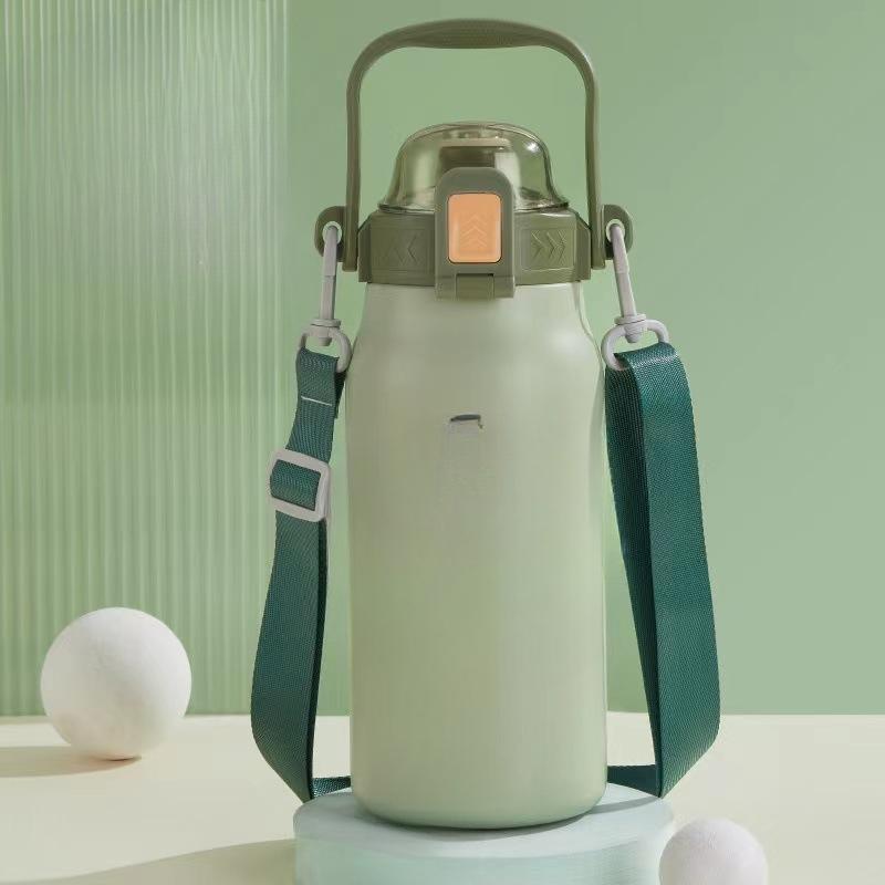 

Кружка из нержавеющей стали 316, спортивный чайник большой емкости для путешествий, дома, изолированный чайник большой емкости на открытом воздухе 1300ml зелёный