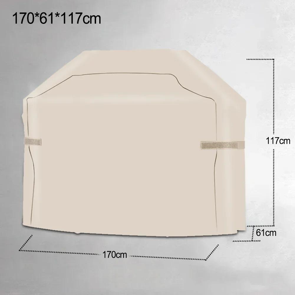 BBQ Cover Grill Cover 210D Oxford Cloth 210D Heavy Duty Beige Oxford Cloth Gas Grill Cover Sunscreen Waterproof
