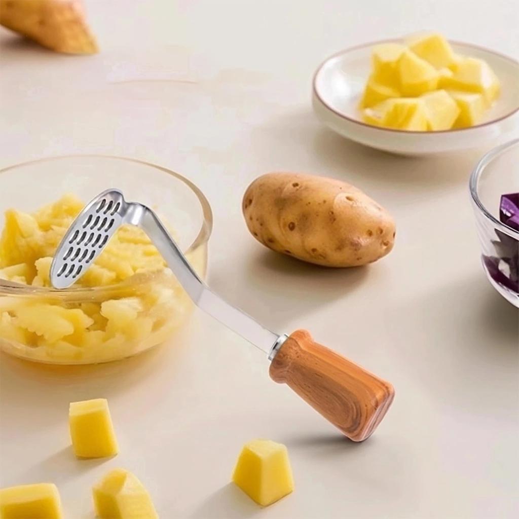 WORTHBUY Stainless Steel Potato Masher Anti Slip Plastic Handle Potato Press Manual Food Masher Chopper Kitchen Accessories