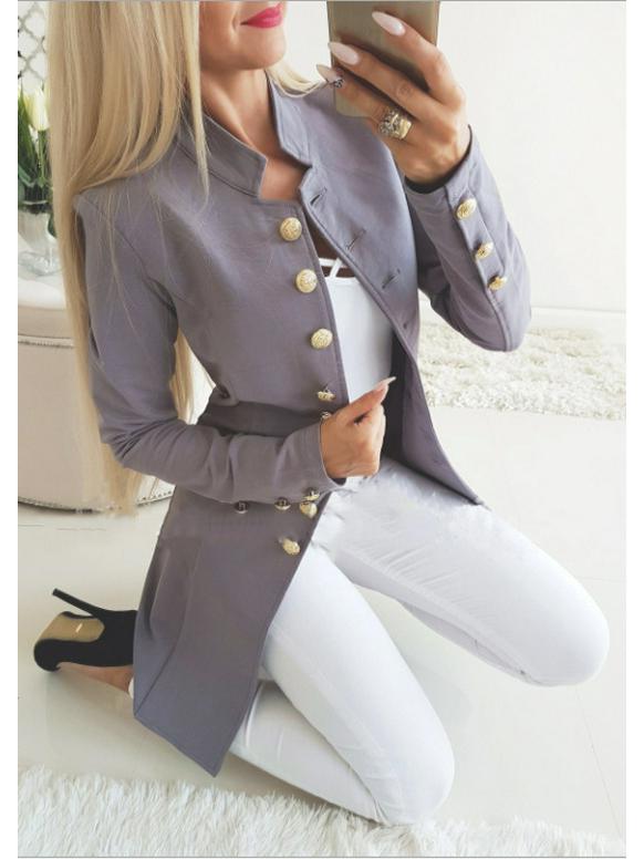 European American Slim-Fit Long-Sleeve Blazer Jacket