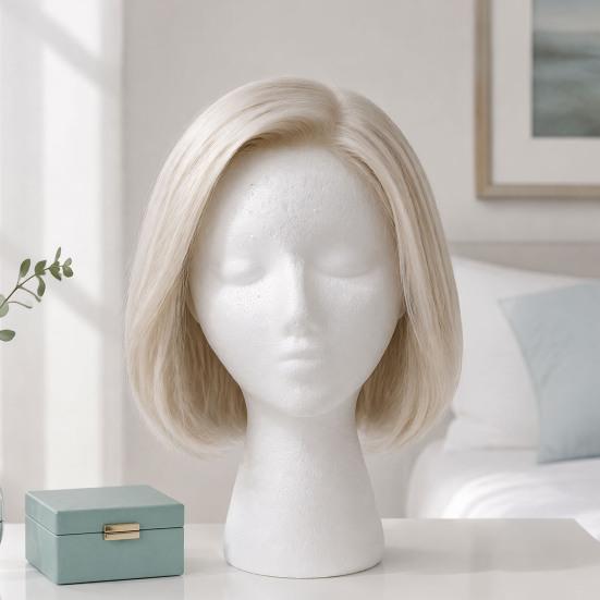 Lightweight Foam Mannequin Head for Wigs And Hats Display, Eyewear Display Model with Stable Base Glasses Headwear Styling Photography