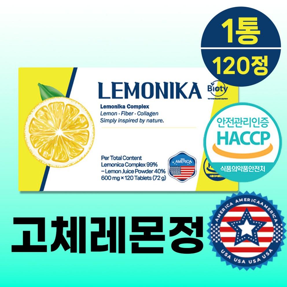 BioT Lemonica Vitamina C Colágeno Comprimidos, 120 Unidades - Sabor Refrescante de Limão