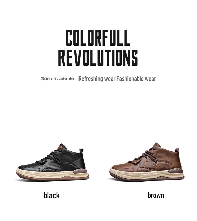 Men's High-Top Waterproof Non-Slip Skate Sneakers - Trendy Autumn Casual Shoes for Teens and Students