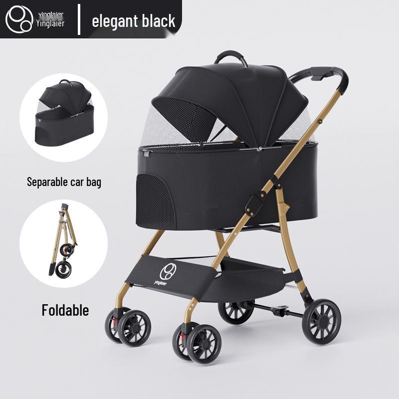 Lightweight Foldable Pet Stroller for Small Dogs & Cats