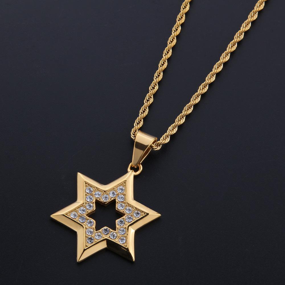 New Alloy Pendant Hexagonal Star Pendant Vacuum Trendy Mens Accessory