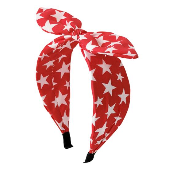 

Women Headband USA Flag Independence Day Theme Three-Dimensional Rabbit Ear Bow Shape Headband Sponge Filling Non-Slip Hair Hoop красный