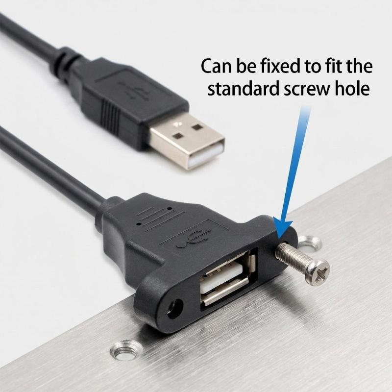 USB 2.0 Extension Cable Male To Female With Full Wrapped Screw Panel Mount for Industrial Desktop 30/50/100/150/200cm