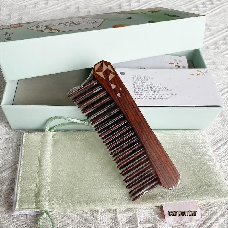 Tan Mujiang Gengu Natural Dalbergia Wood Hair Comb