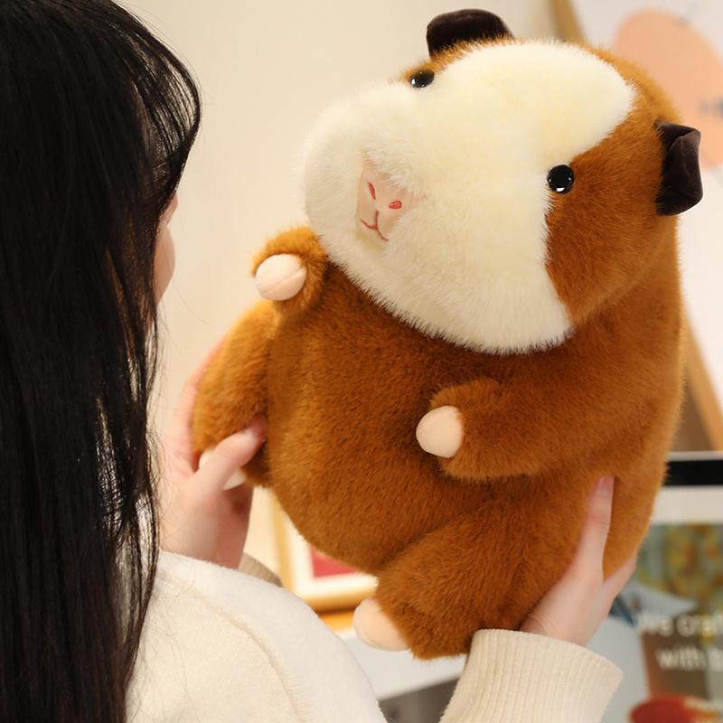 Muñeco de Peluche Hámster Cobaya 20cm Juguete de Peluche Relleno Marrón Dibujos Animados Animal Gordo Peluche Compañero Regalo de Cumpleaños
