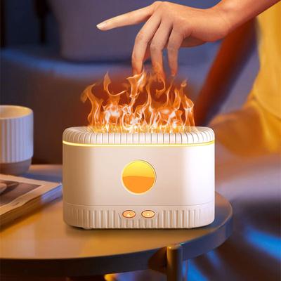 Household Ultrasonic Air Humidifier Usb Electric Aroma Diffuser Simulation Flame Light Silent Aromatherapy Essential Oil Difusor