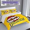 3pcs Plumber pattern bedding set duvet cover set includes duvet cover &pillowcases, perfect all season bedroom decoration & gift