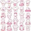 50Pcs Bunnies Sticker Aesthetic Sticker for Scrapbooking Notebook Journal Water Bottle Laptop Kid Motivational Sticker