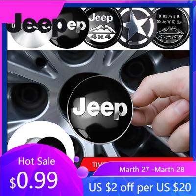 Pro Jeep 4ks 56/60mm Krytky nábojů kol Samolepka Znak auta Odznak Dekorace Pro Jeep jk Compass Cherokee Gladiator Patriot Liber