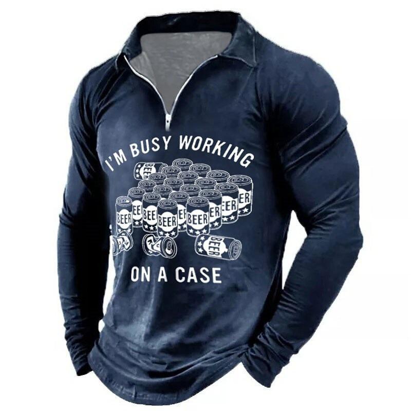 New POLO Shirt Zip Long-sleeved Lapel Men's Sweatshirt Casual Tops Tide