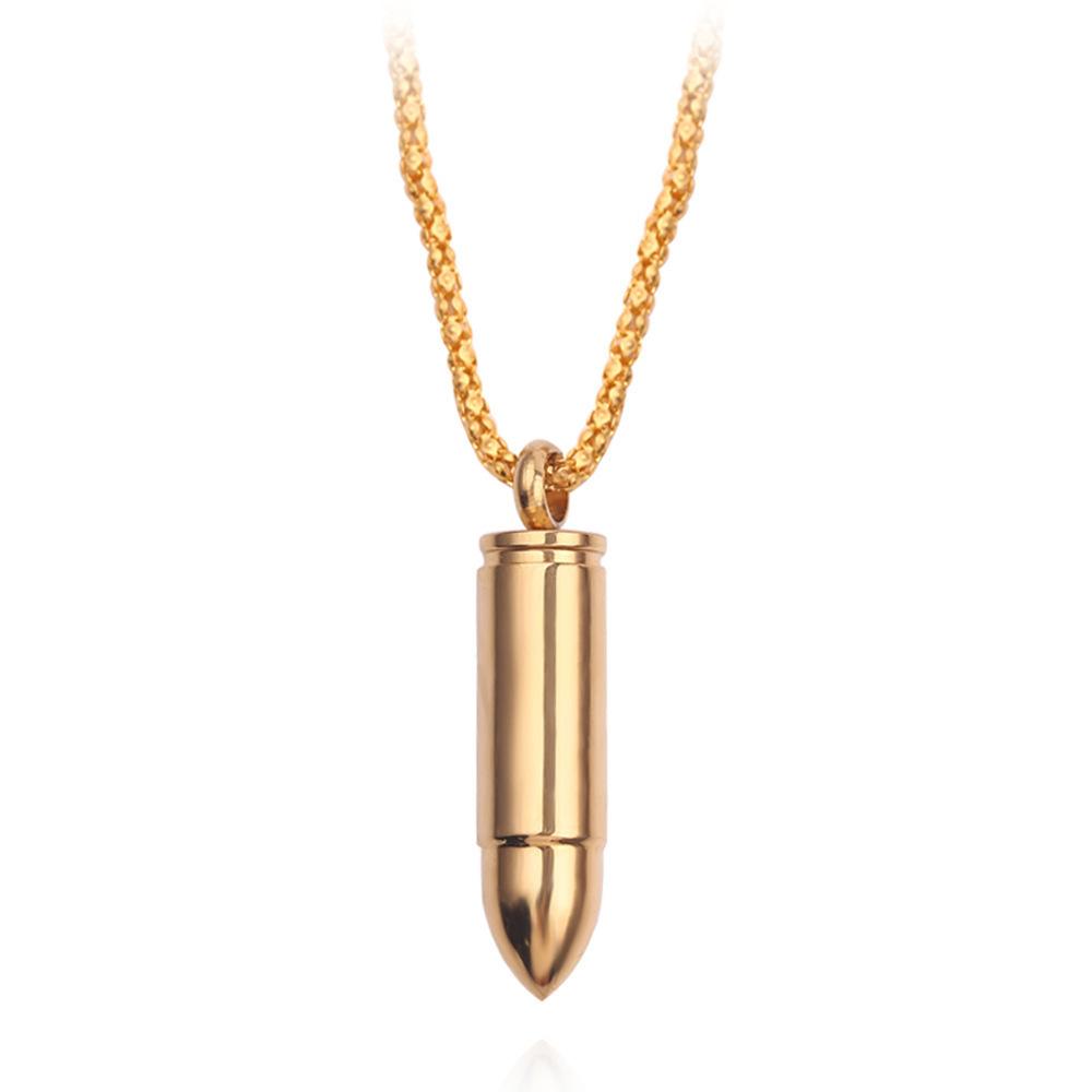 European and American Men's Domineering Pendant Bullet Head Can Open Necklace Jewelry Sweater Chain