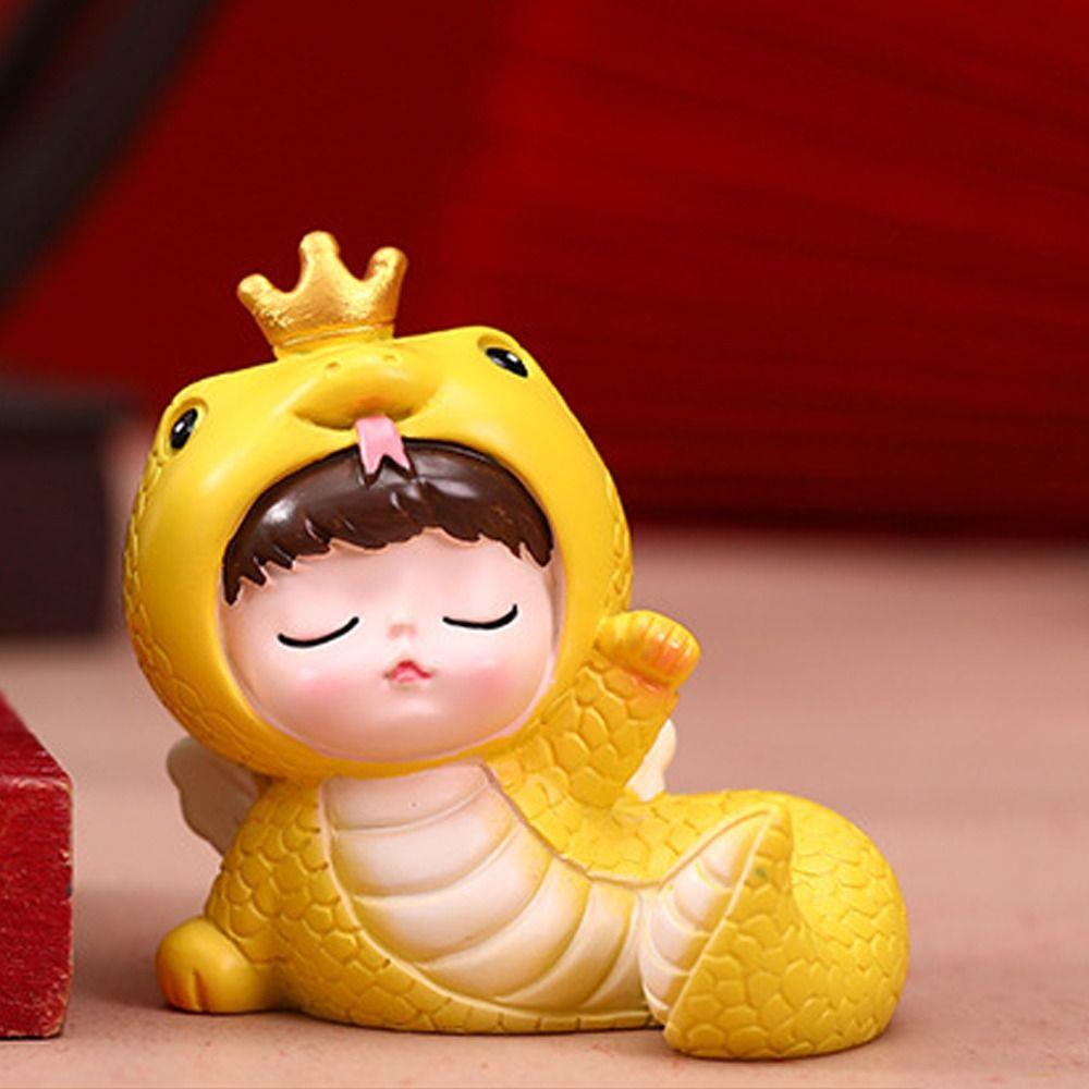 Resin Crafts Zodiac Snake Figurine Small Mini Snake Ornament  Office Accessories