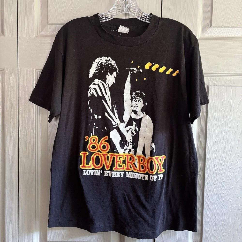 Vintage 1986 Loverboy Lovin Every Minute of It Tour Concert T Shirt 16D275 Unisex T-Shirt XXXXL