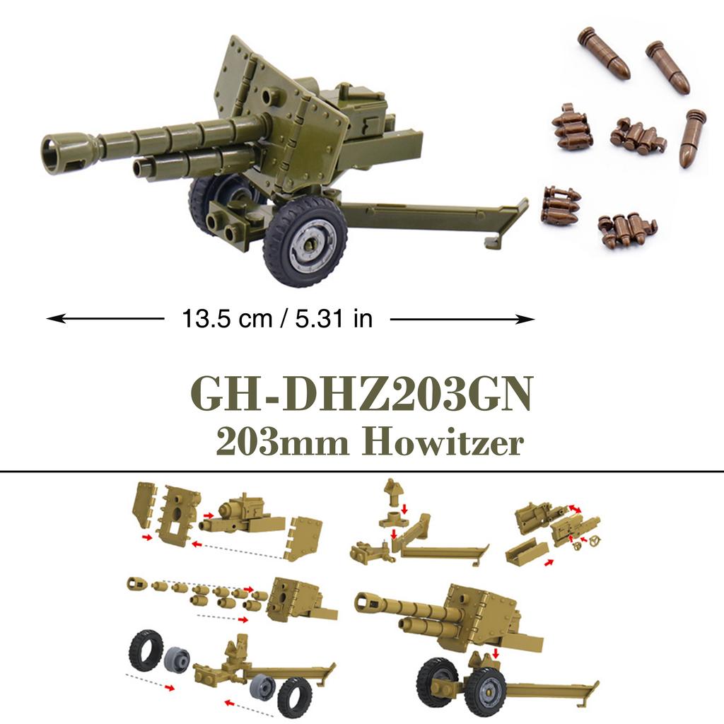 WW2 88mm Flak Gun Cannon Rocket Artillery Military Army War Weapons Soldier MOC Playmobil Scale Model Building Block Children Kid Toy