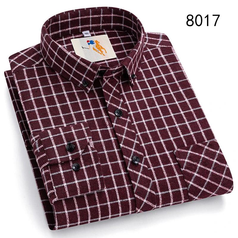 Flanell-Plaidhemden für Herren Klassischer Stil Langarm Umlegekragen Freizeitkleidung Täglicher Gebrauch Pflegeleicht Weiches Material Hemden