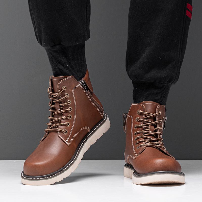 Herrenschuhe in Übergröße 2025 Frühling und Herbst neue Retro Martin Stiefel Amerikanische Stiefeletten Outdoor Workwear Stiefel