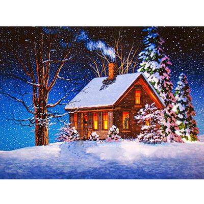 5D DIY Diamant Malerei Haus Diamant Stickerei Winter Schnee Landschaft Kreuzstich Home Decor