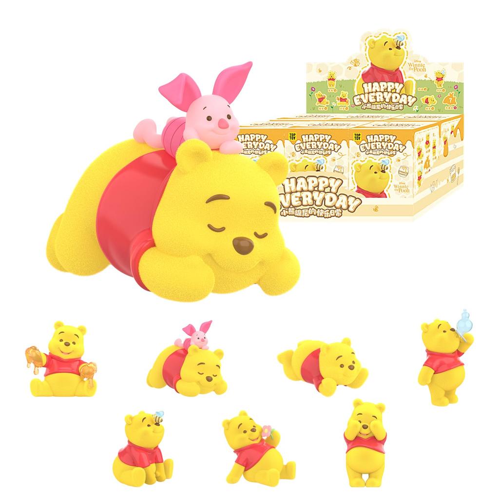TOP TOY Disney Winnie the Pooh Happy Every Day Series [Assorted Box of 6] Gachapon Blind Box Figures Soft Vinyl PVC Premium Toy Birthday Present