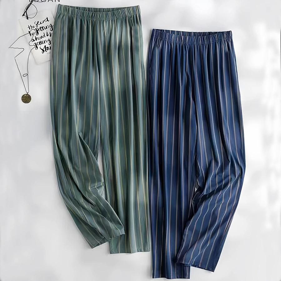 Men's 2024 Double Pocket Cotton Pajama Pants - Lightweight, Casual, Spring/Autumn Wear