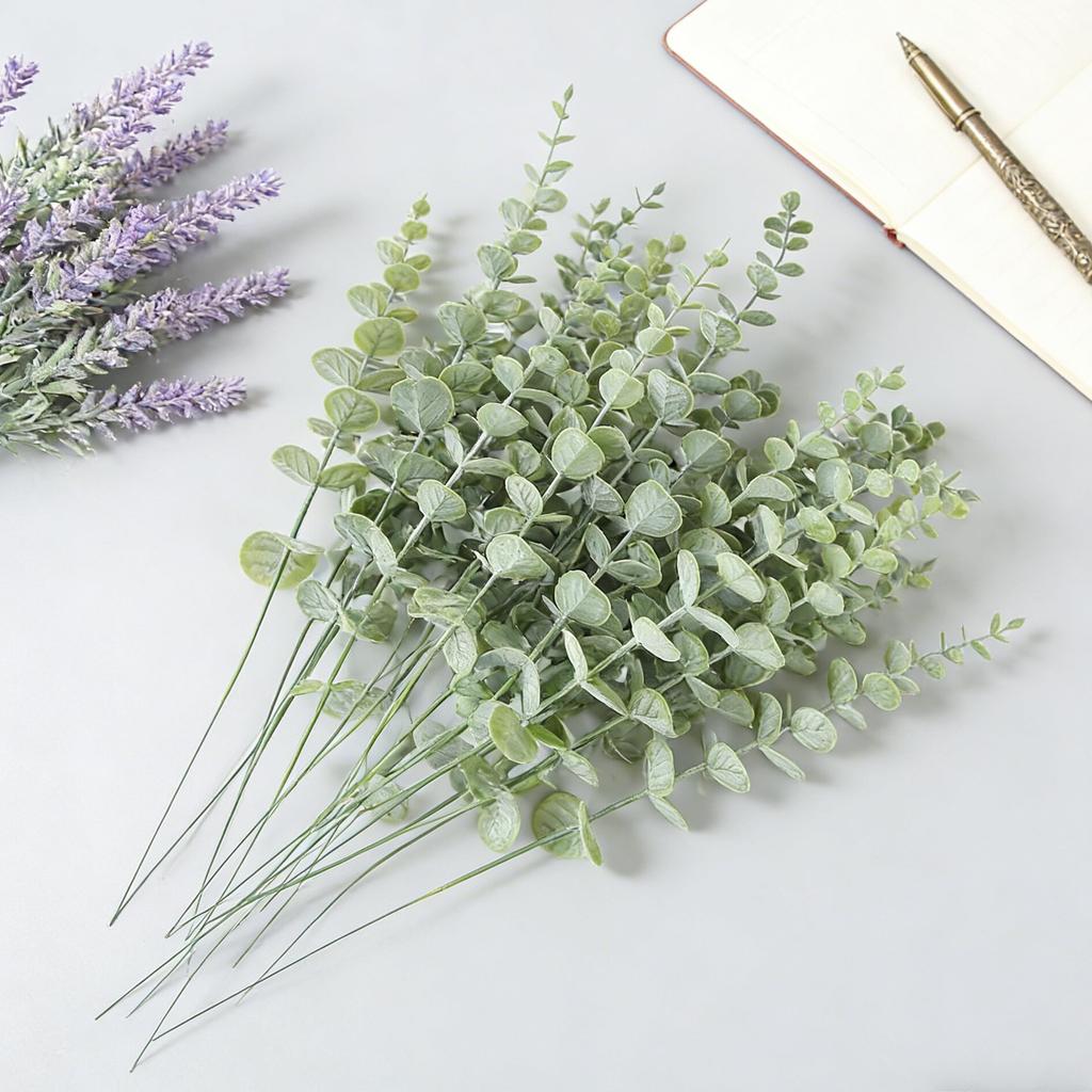 10/20pcs Artificial Plants Multicolor Eucalyptus Leaves Faux Boughs Wedding Bridal Bouquet Home Vase Table Diy Gifts Decora Prop