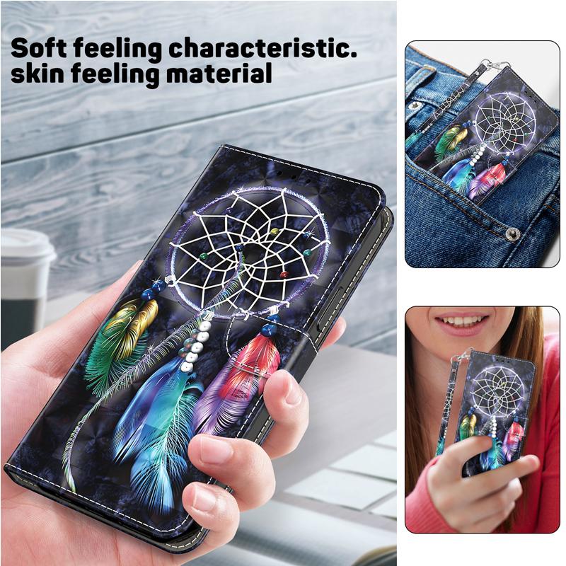 For Redmi 14C 14R 13C 12C 11 10C 10A A4 A3 A2 A1 Plus Note 14 13 Pro Plus 4G/5G 3D Cat and Dog Flower Magnetic Flip Leather Case