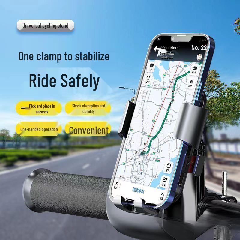 Black Tech Mobile Holder for Electric Motorcycle, Tricycle & Bicycle