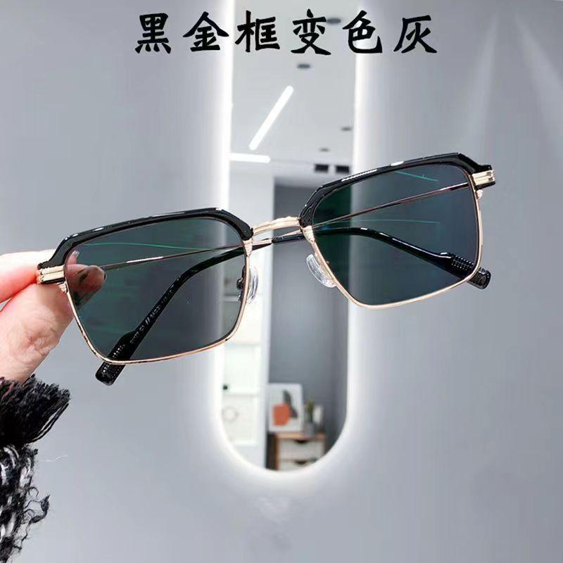 Anti-Blue Light Discoloration Myopia Glasses Boys And Students Big Face Square Glasses Frame Flat Glasses Women'S Trend Frame Hair