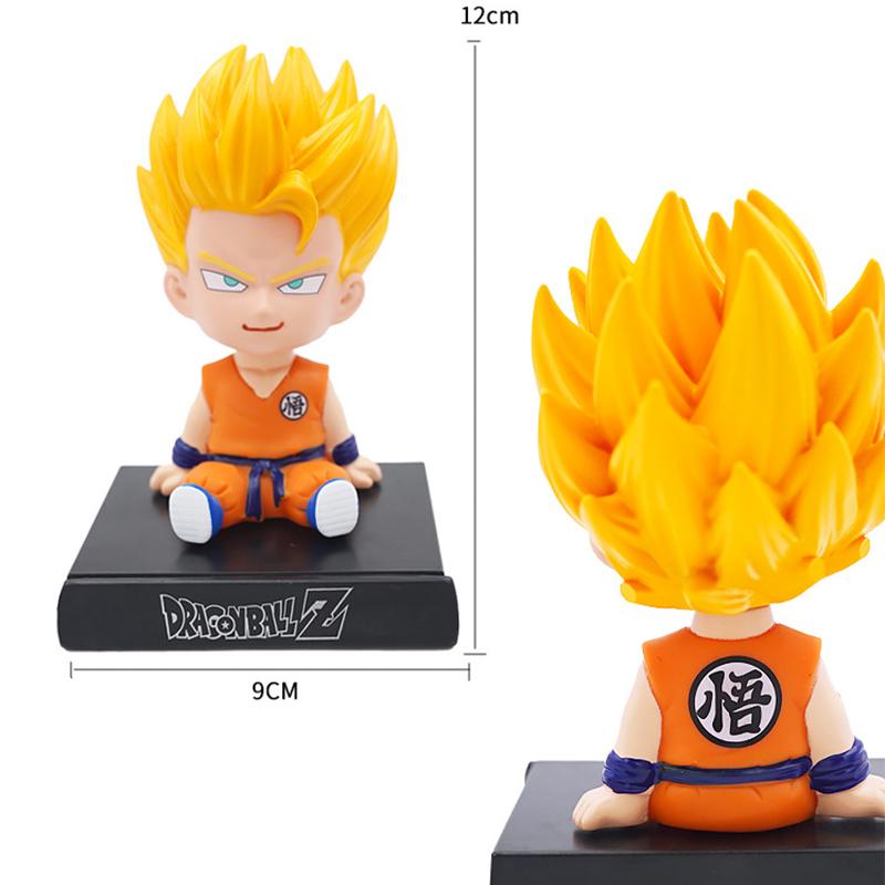 Dragon Ball Goku Kuririn Shaking Head Doll Toy Model Phone Holder Car Decoration