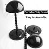 2 PCS Wig Stand 14.1 Inches Portable Wig Holder Plastic Hat Display Wig Head Mushroom Top for Multiple Wigs (Black Rose Red)