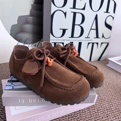 Damskie nowe jesienne wszechstronne casualowe pojedyncze buty na płaskiej podeszwie retro miękka podeszwa buty Doudou modele jesienne