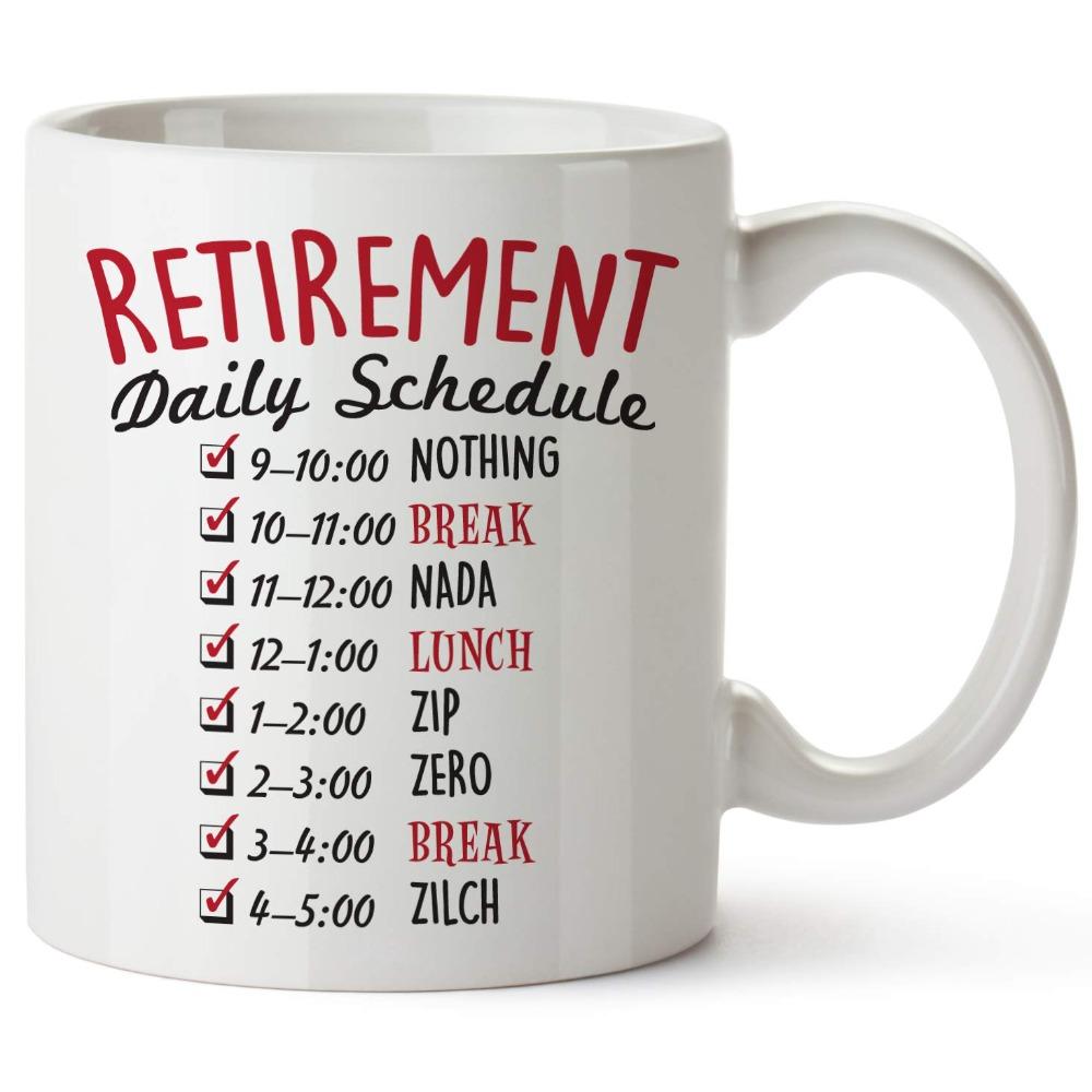 Керамические кружки для кофе и воды  Расписание выхода на пенсию  301-400ml