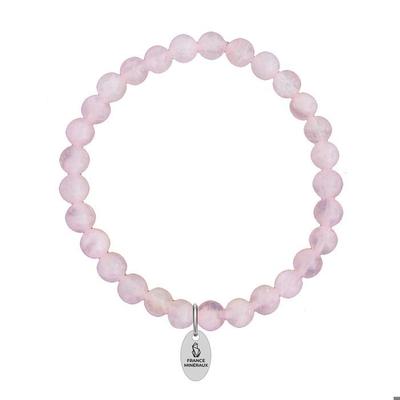 Rose Quartz Bracelet - 6mm Beads - 22cm