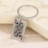 [ALOHAMONI] Metal Playing Cards Vintage American Keychain Key Ring Spade
